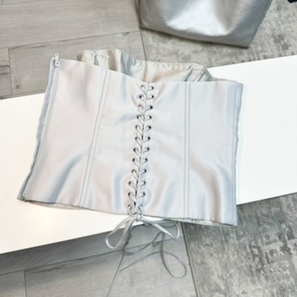 BCBG Satin Silver Corset